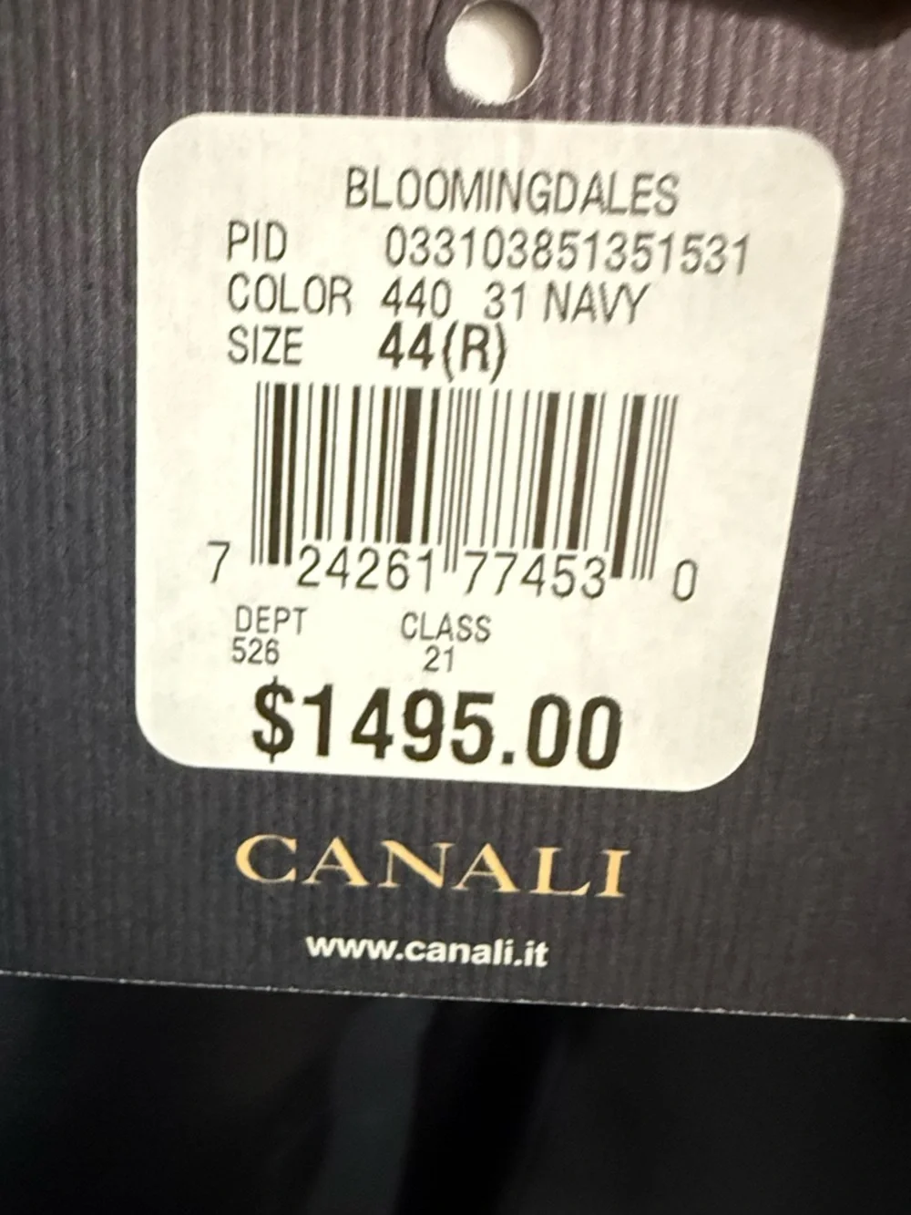 Canali Italy 44R Navy Pinstripe Wool Sport Coat Blazer Made in Italy Luxury